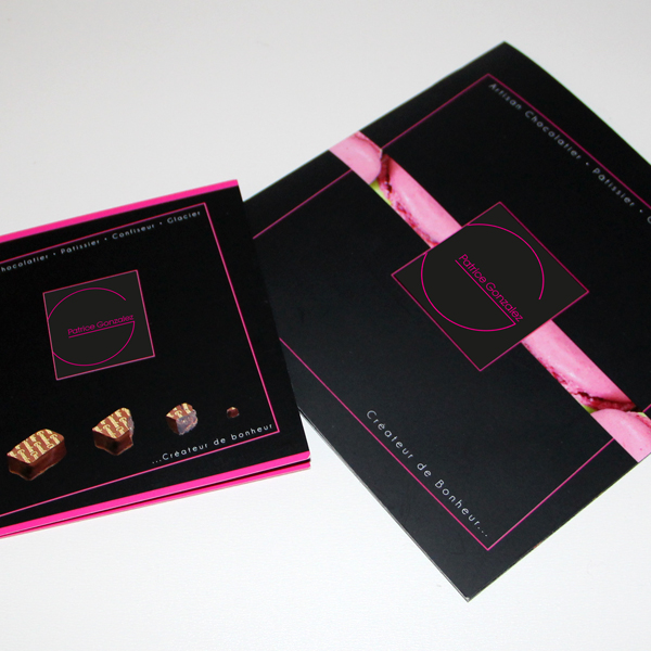 Références Plaquettes et Brochures chocolaterie gonzalez plaquette et dépliant