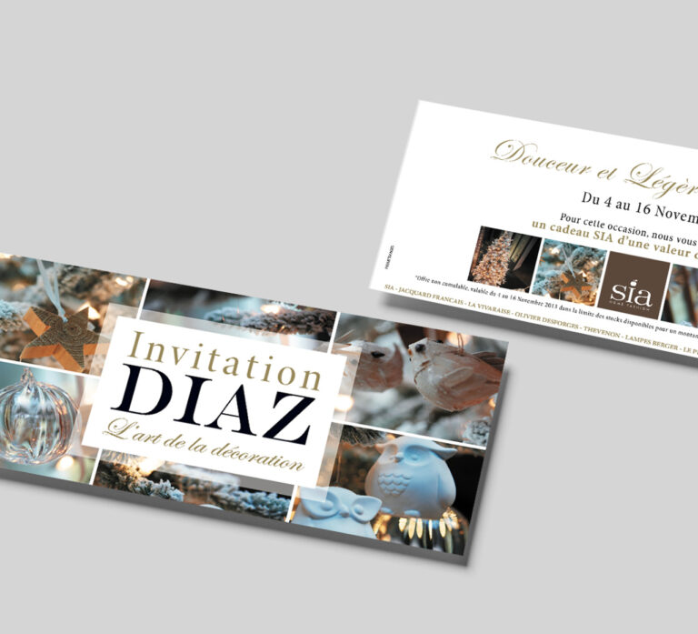 diaz creation des cartons de'invitation en collaboration avec l'agence pixart images