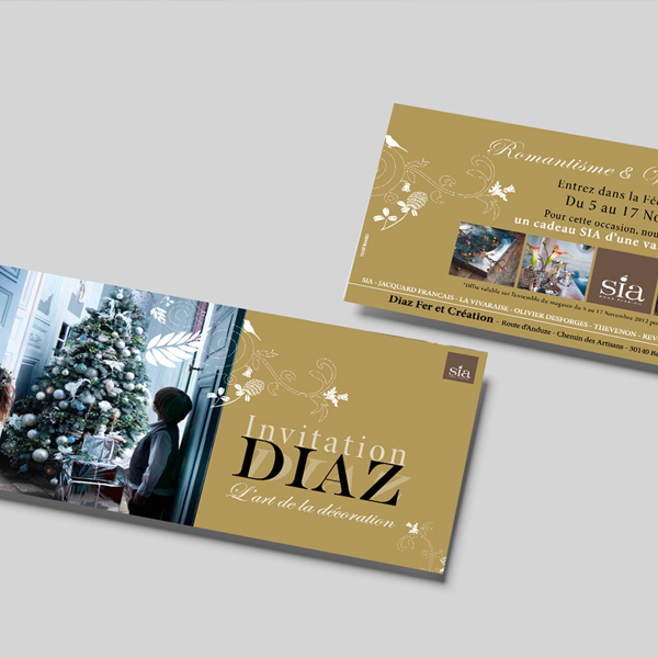 diaz creation des cartons invitation noel en collaboration avec l'agence pixart images