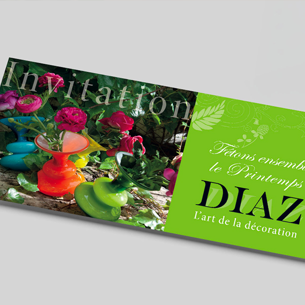 diaz creation des cartons invitation printemps en collaboration avec l'agence pixart images