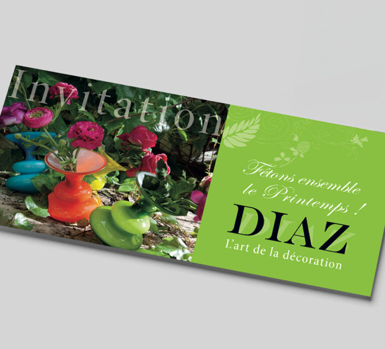 diaz creation des cartons invitation printemps en collaboration avec l'agence pixart images