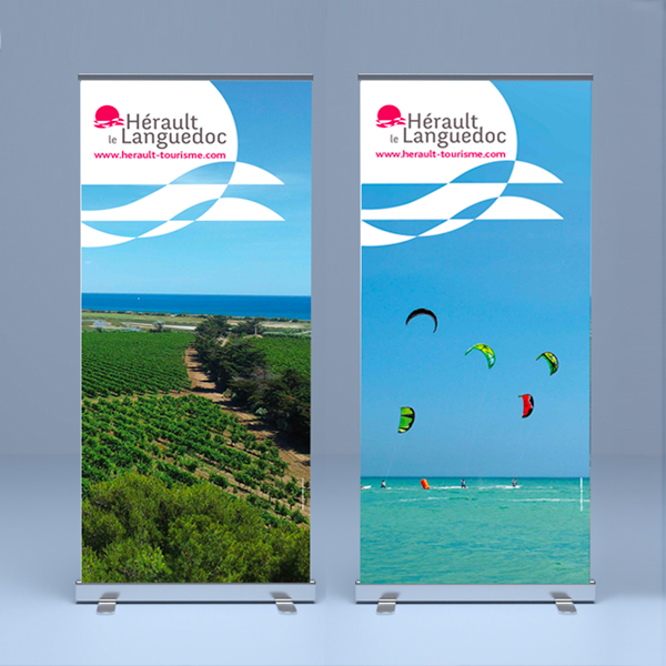 herault le languedoc réalisation de kakemonos en collaboration avec l'agence chirripo