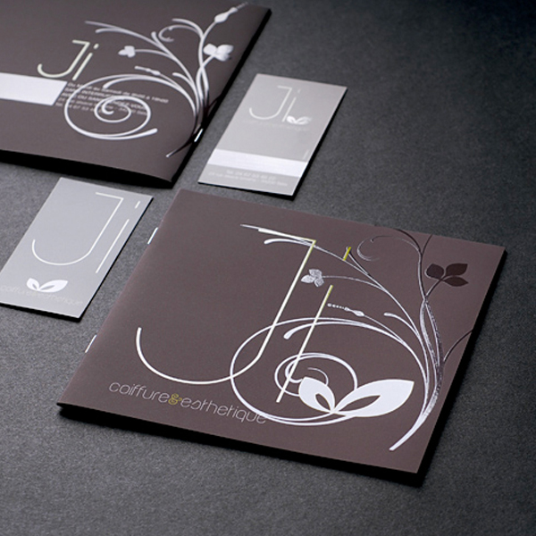 Références Plaquettes et Brochures ji coiffure conception de la plaquette tarifs en collaboration avec l'agence pixart images