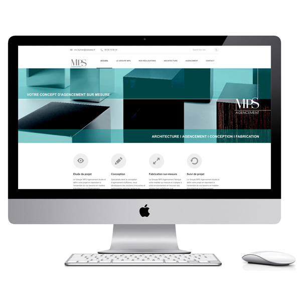 mps agencement site internet en collaboration avec l'agence pixart images
