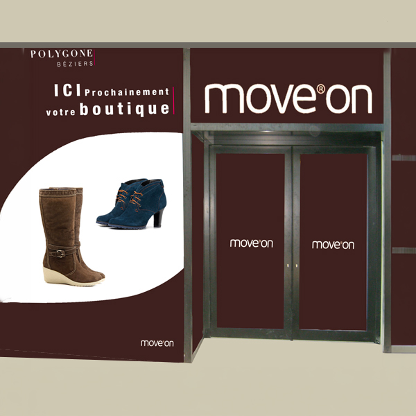 polygone beziers move on réalisation de la vitrine en collaboration avec l'agence pixart images