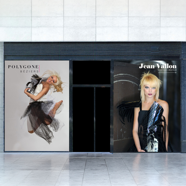 polygone beziers réalisation de la vitrine jean vallon en collaboration avec l'agence pixart images